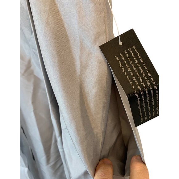 Ann Taylor Strapless Gray Silk Satin Dress Optional Straps & Scarf Size 8 10013 - Picture 10 of 10